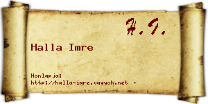 Halla Imre névjegykártya