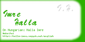 imre halla business card